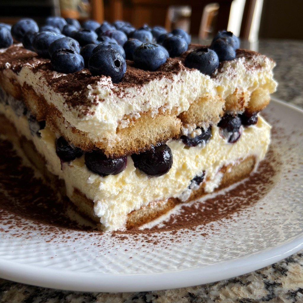 Blaubeer-Tiramisu ohne Alkohol