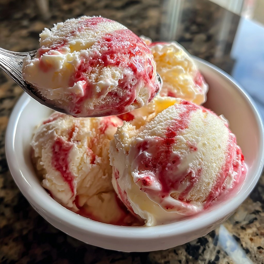 Vanille Erdbeer Eiscreme