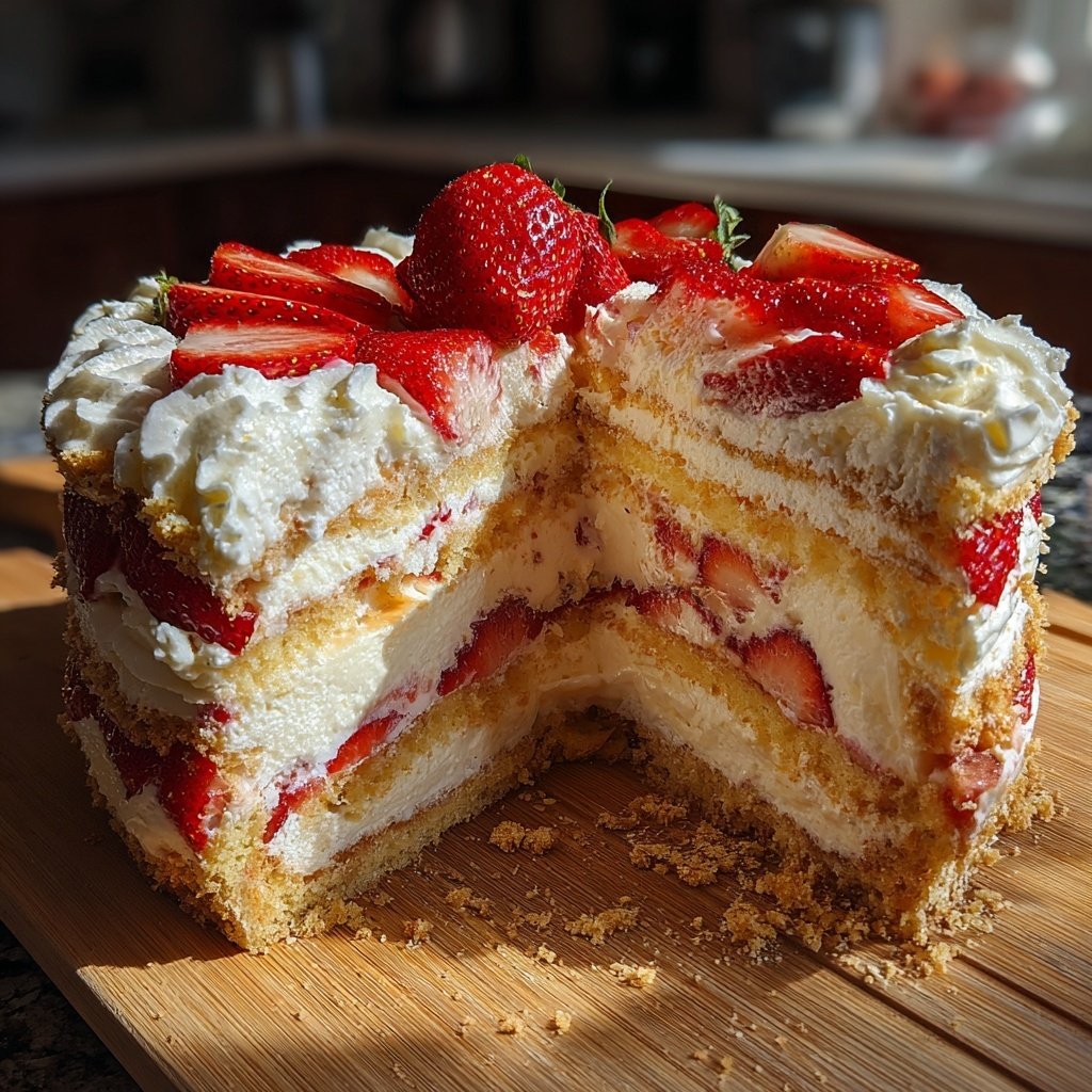 Erdbeer Quark Torte Mit Biskuitboden