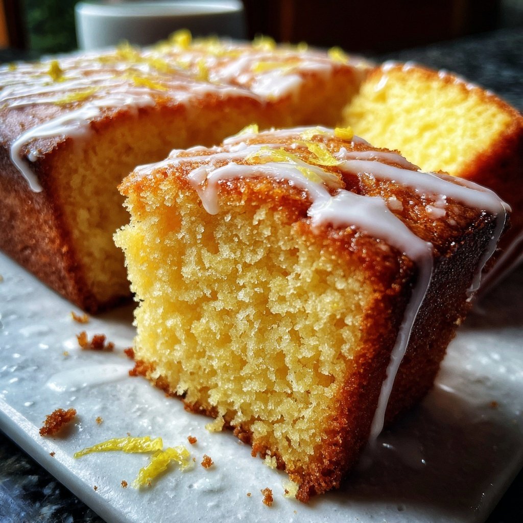 Blechkuchen mit Zitronenglasur