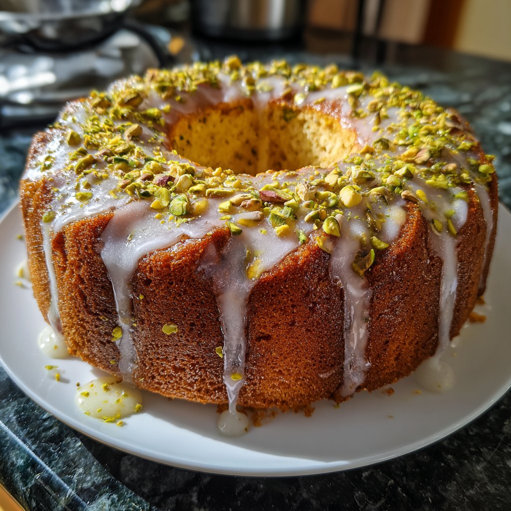 Zitronenkuchen mit Pistazien