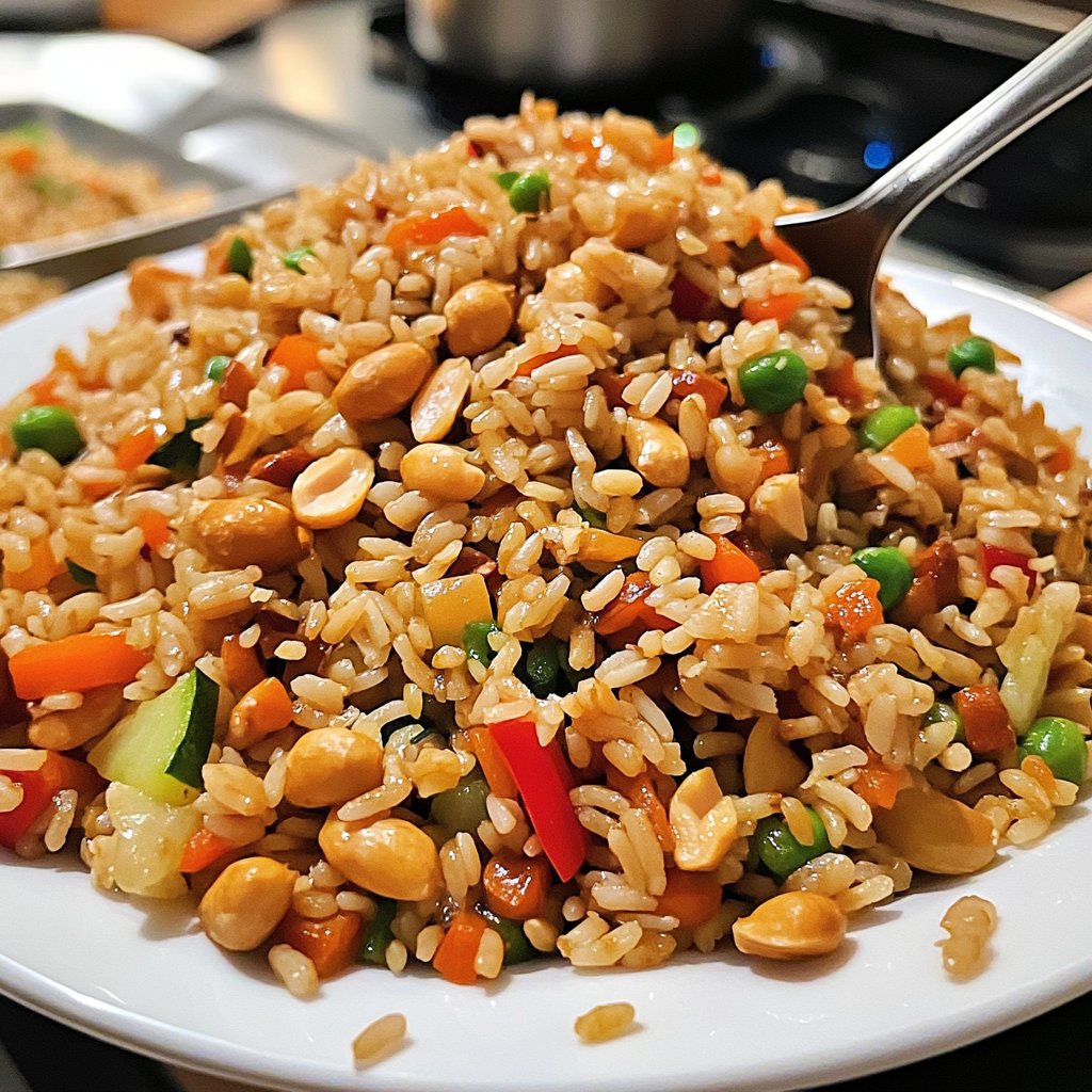 Gebratener Reis mit Erdnüssen