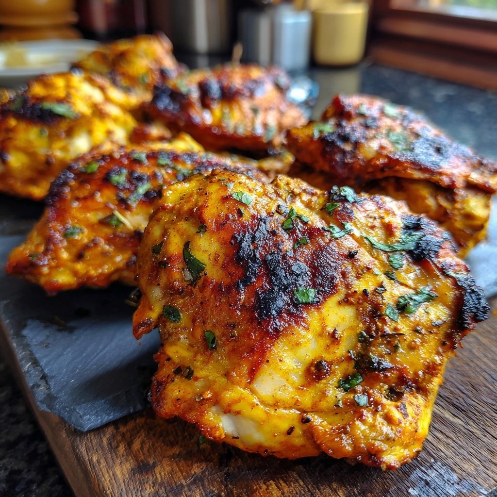 Gegrillte Hähnchenschenkel Mit Paprika Marinade