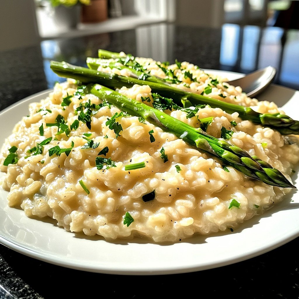 Risotto mit grünem Spargel