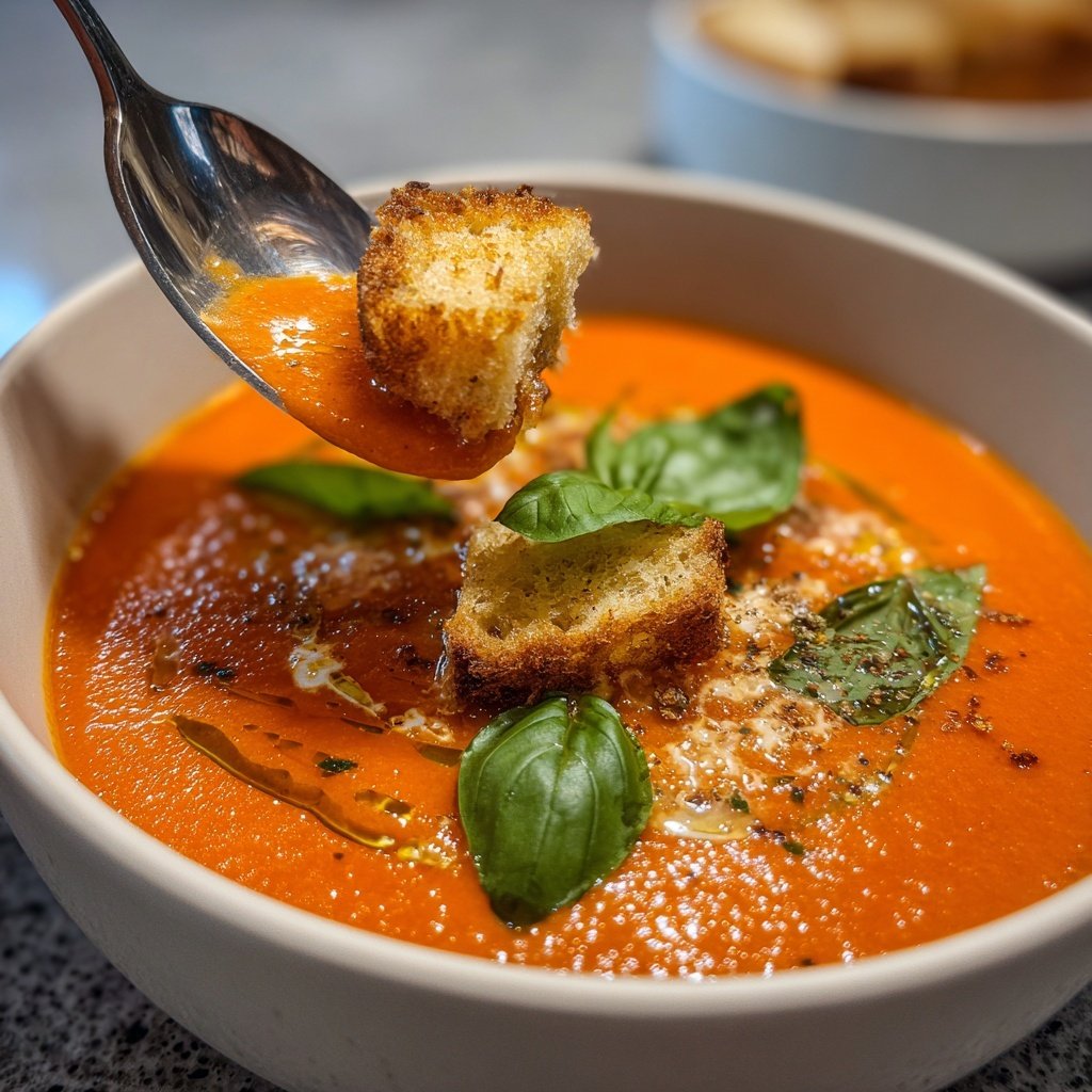 Tomatensuppe mit Olivenöl