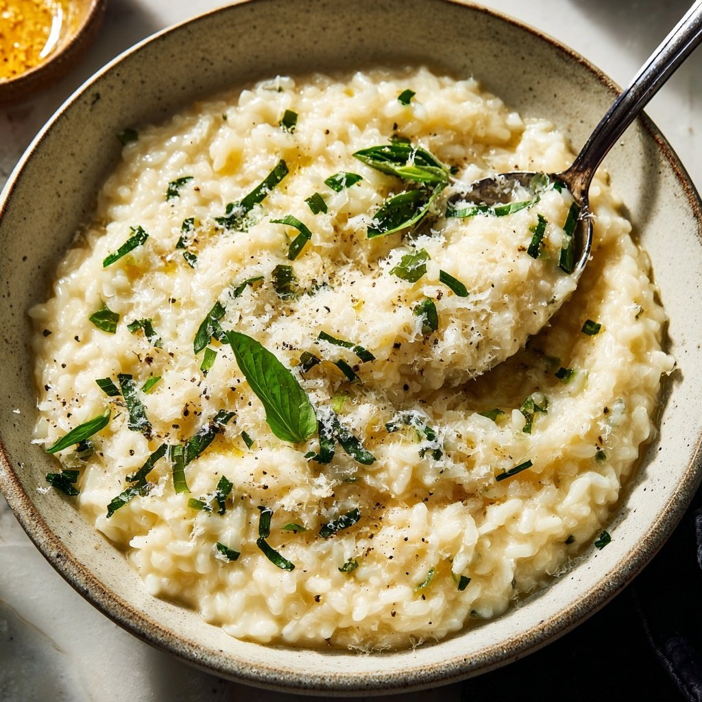 Abendessen mit cremigem Risotto