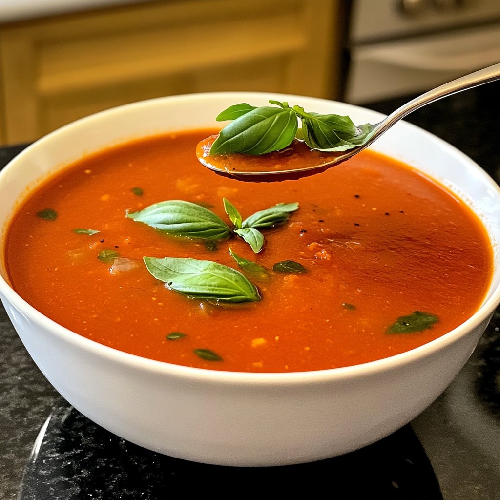 Tomatensuppe mit Basilikum