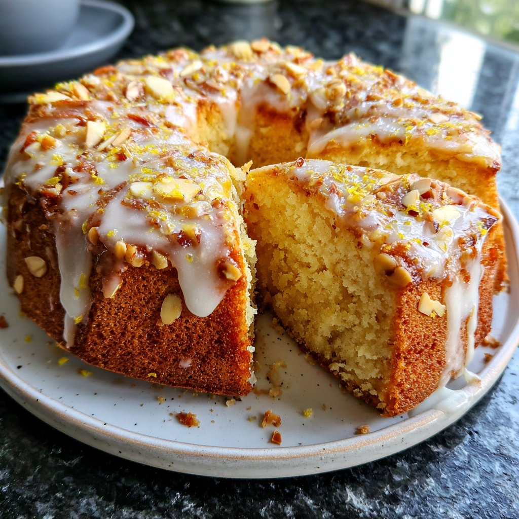 Zitronenkuchen mit Mandeln