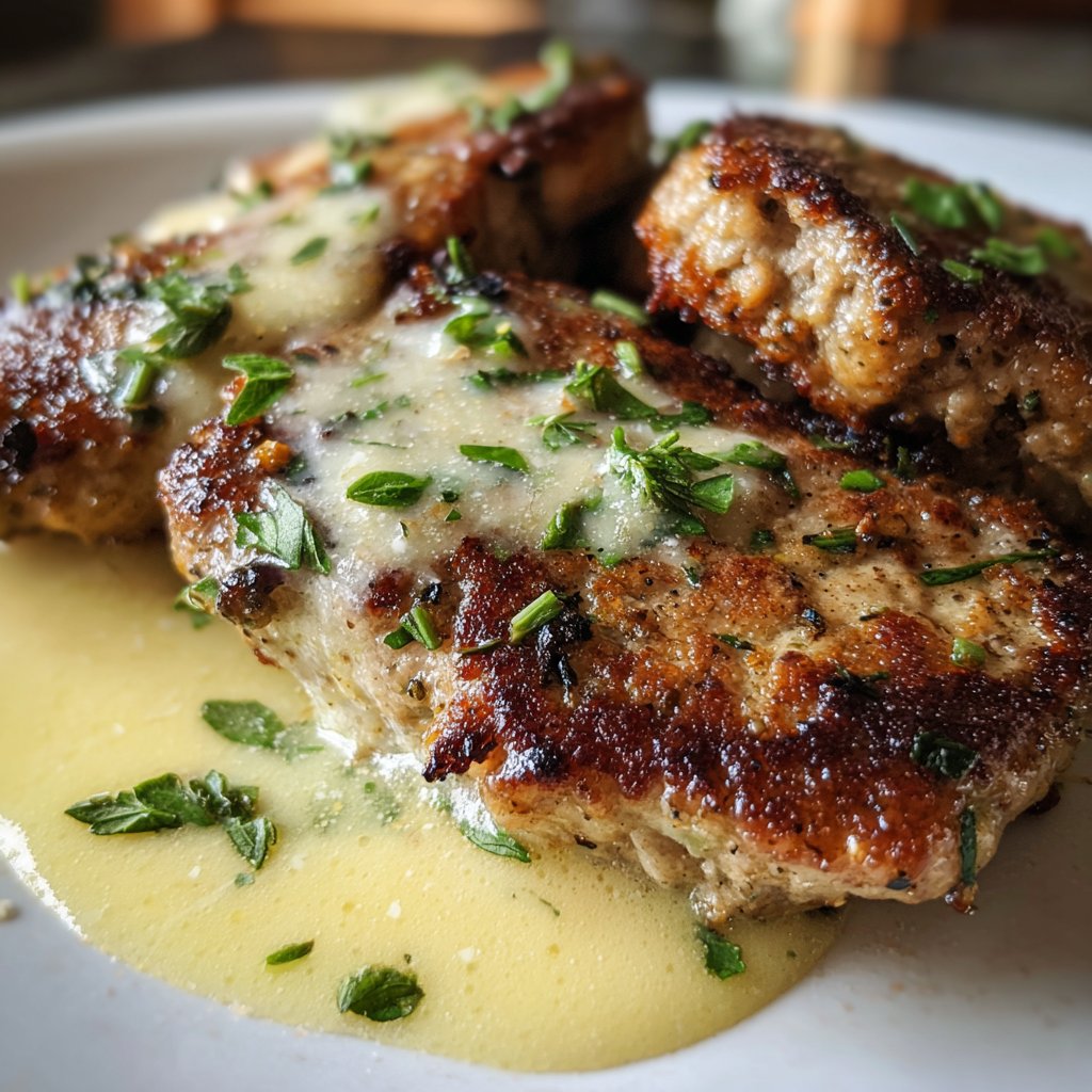 Kalbsmedaillons mit Zitronen-Parmesan-Sauce