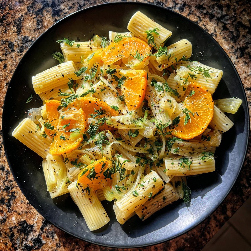 Rigatoni mit Fenchel und Orange