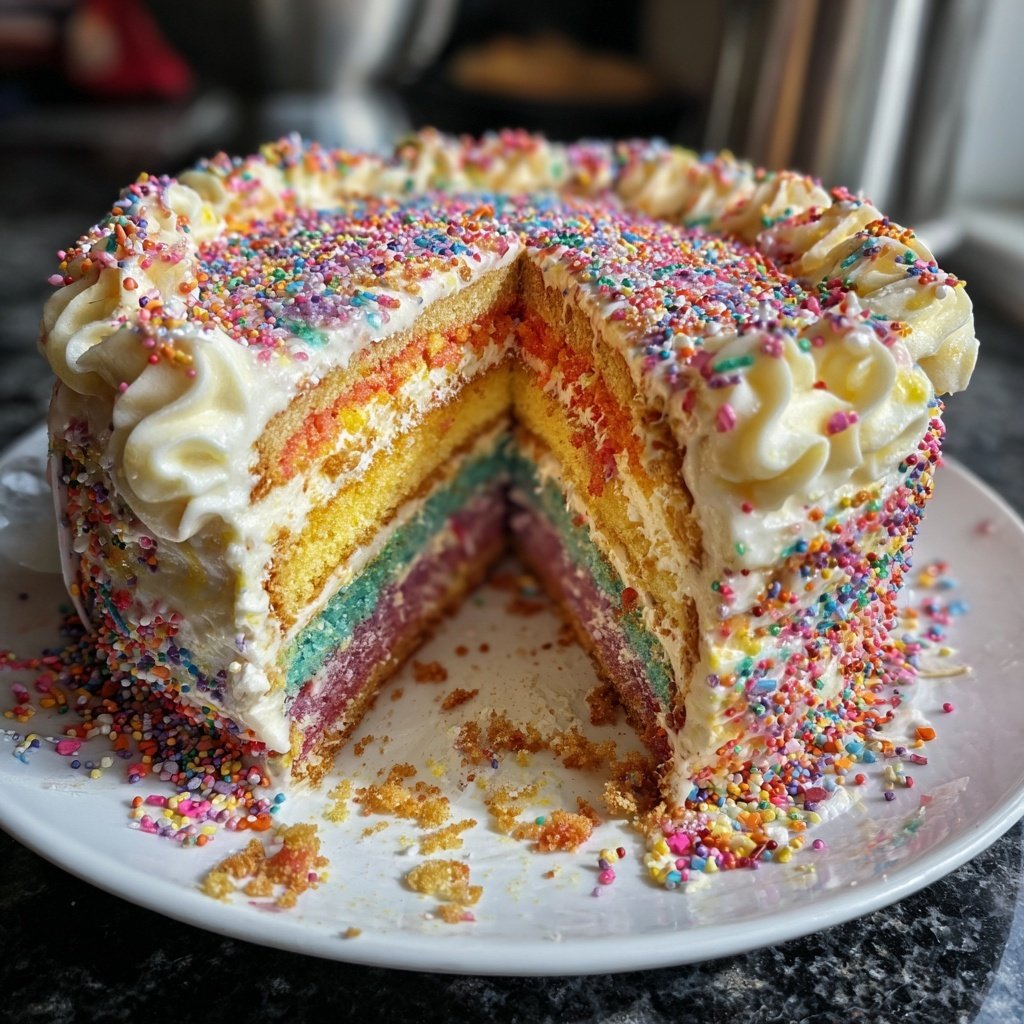 Geburtstagskuchen bunt mit Streuseln