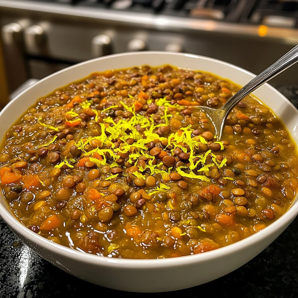 Linsensuppe mit Zitrone